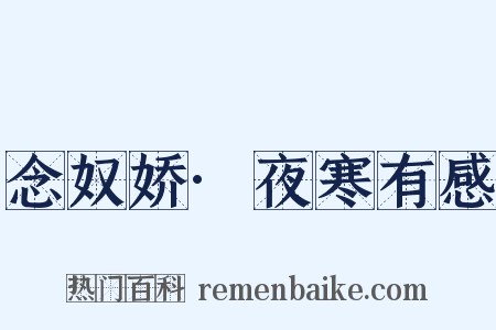 念奴娇·夜寒有感是什么意思的图片
